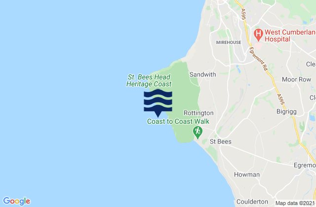 Fleswick Bay, United Kingdomの潮見表地図