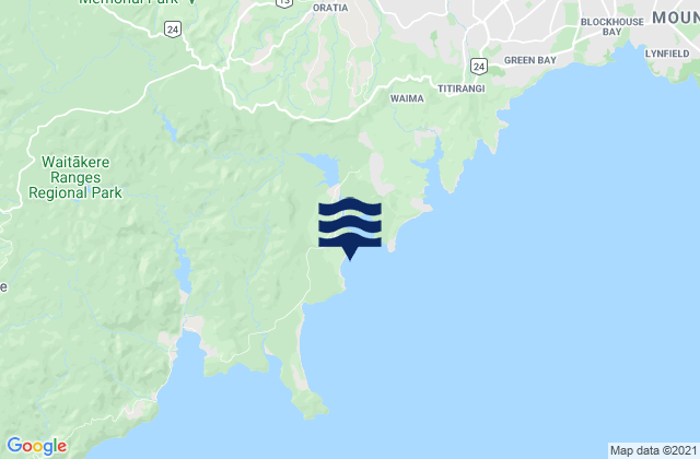 Fletcher Bay, New Zealandの潮見表地図