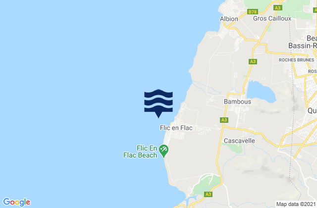 Flic en Flac, Mauritiusの潮見表地図