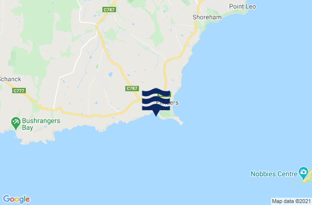 Flinders Beach, Australiaの潮見表地図