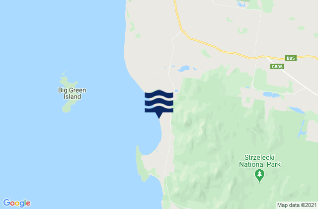 Flinders Island - Trousers Point, Australiaの潮見表地図