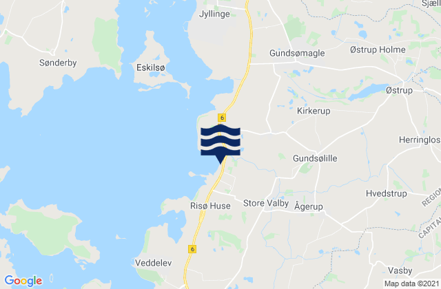 Fløng, Denmarkの潮見表地図