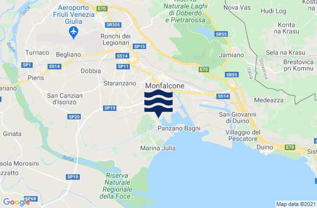 Fogliano, Italyの潮見表地図