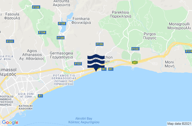 Foinikária, Cyprusの潮見表地図