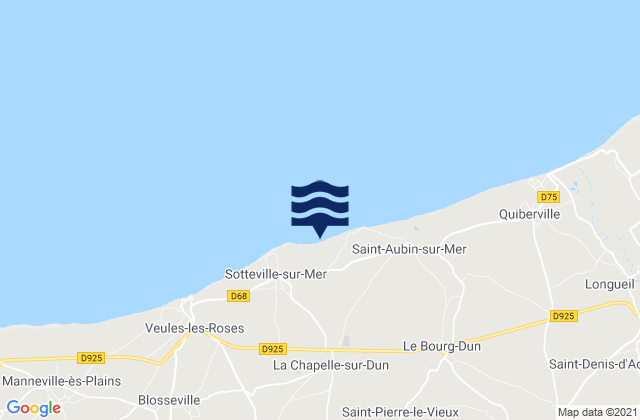 Fontaine-le-Dun, Franceの潮見表地図