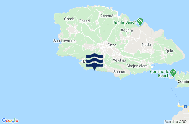 Fontana, Maltaの潮見表地図