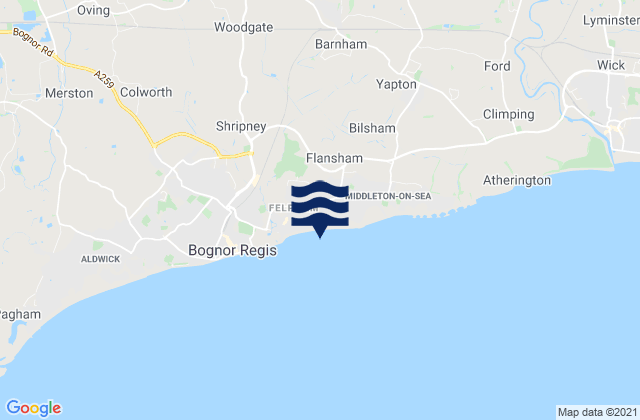 Fontwell, United Kingdomの潮見表地図