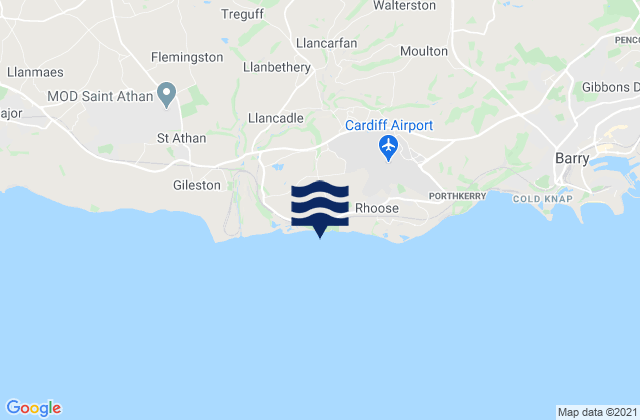 Fontygary (Ffontygari) Bay Beach, United Kingdomの潮見表地図