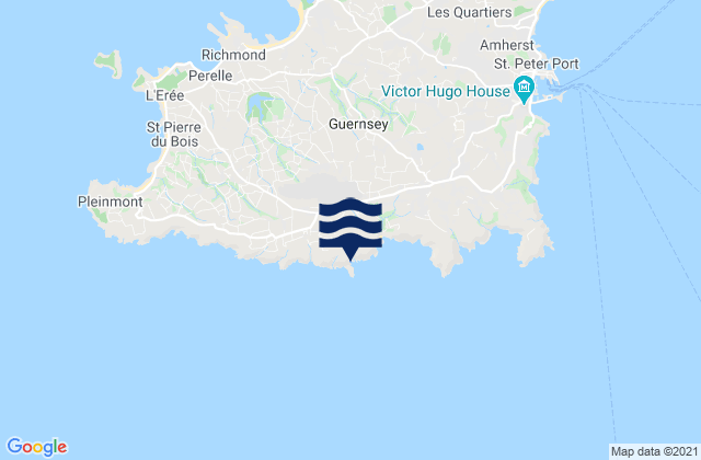 Forest, Guernseyの潮見表地図