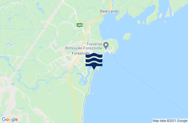 Forestville, Canadaの潮見表地図