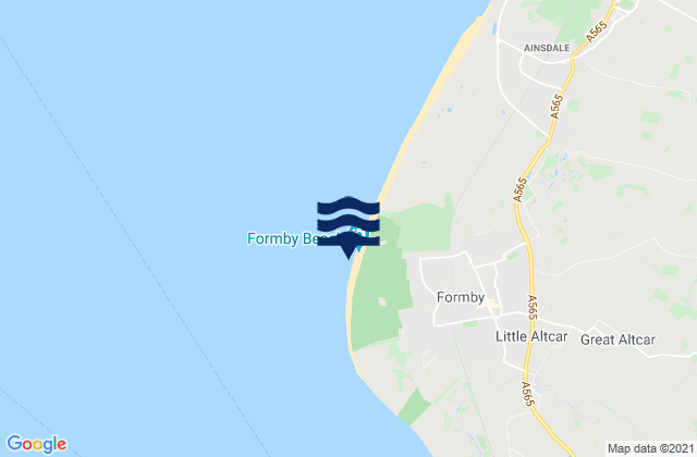 Formby Beach, United Kingdomの潮見表地図