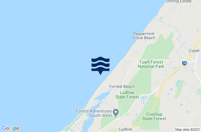 Forrest Beach, Australiaの潮見表地図