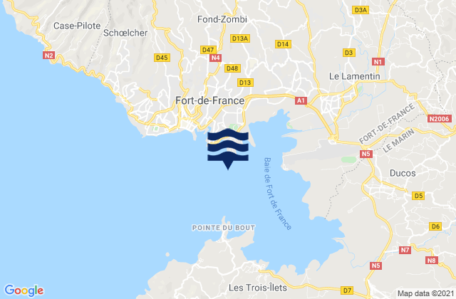 Fort-de-France (Martinique), Martiniqueの潮見表地図