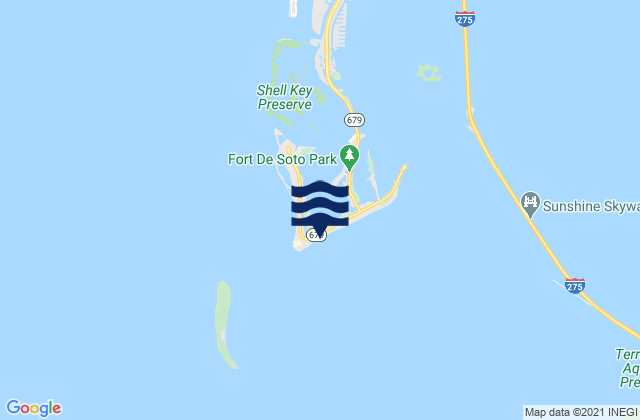 Fort DeSoto Dog Beach, United Statesの潮見表地図