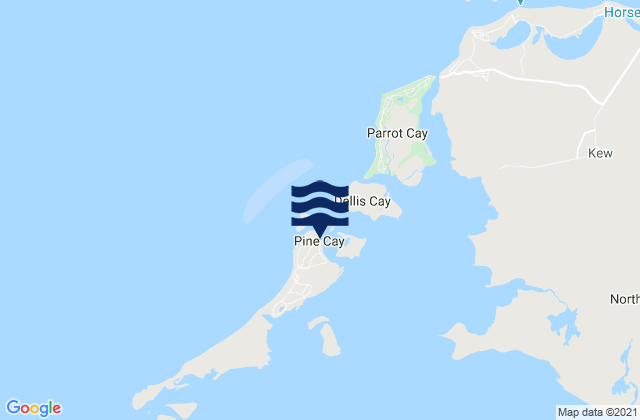 Fort George Cut (Pine Cay), Haitiの潮見表地図