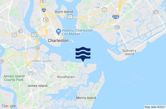 Fort Johnson, United Statesの潮見表地図