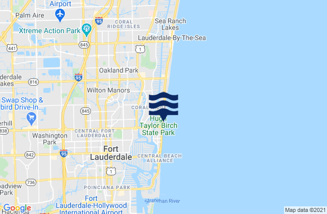 Fort Lauderdale 14th Street, United Statesの潮見表地図