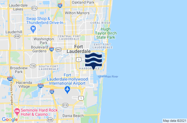 Fort Lauderdale, United Statesの潮見表地図
