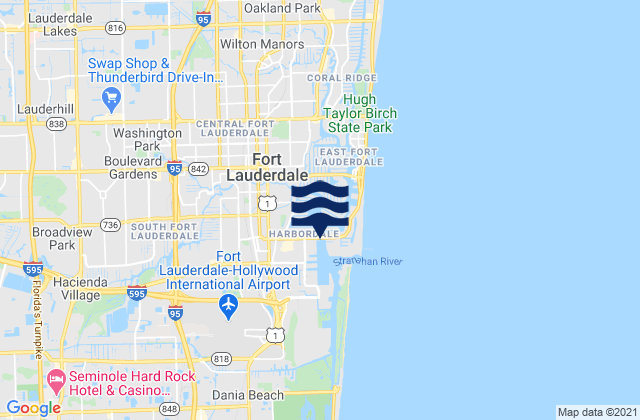Fort Lauderdale New River, United Statesの潮見表地図