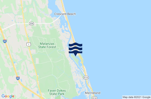 Fort Matanzas Matanzas River ICWW, United Statesの潮見表地図