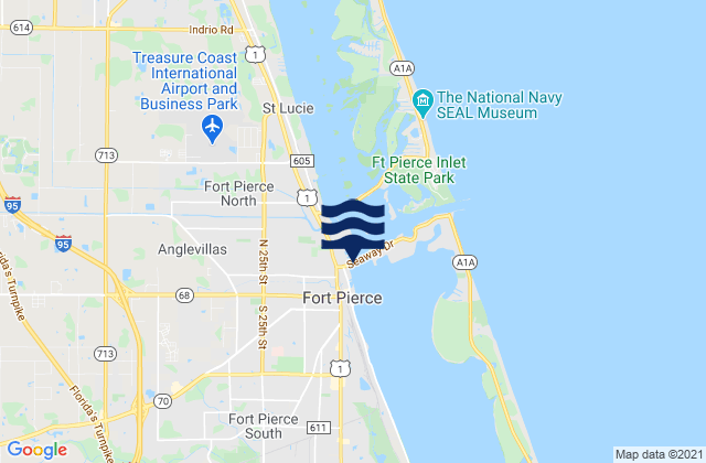 Fort Pierce South Beach Causeway, United Statesの潮見表地図