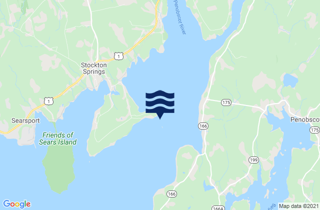 Fort Point Ledge Penobscot Bay, United Statesの潮見表地図