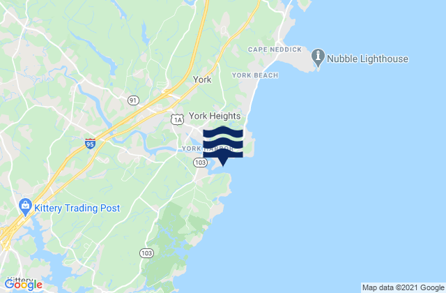 Fort Point York Harbor, United Statesの潮見表地図