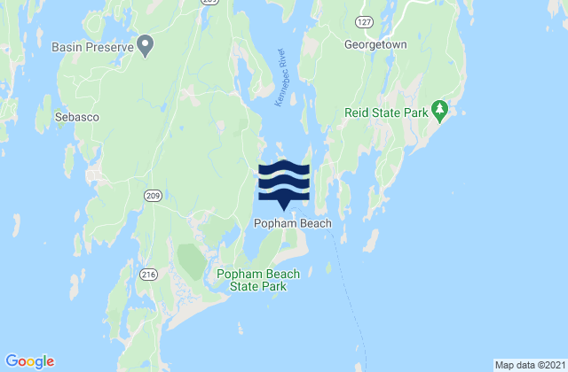 Fort Popham Hunniwell Point, United Statesの潮見表地図