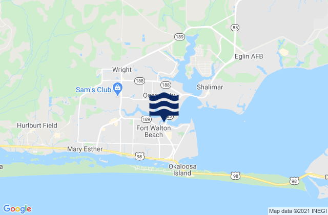 Fort Walton Beach, United Statesの潮見表地図