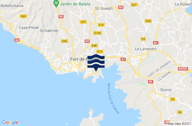 Fort de France, Martiniqueの潮見表地図