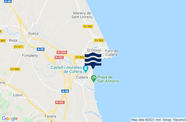 Fortaleny, Spainの潮見表地図