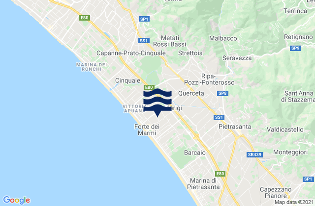 Forte dei Marmi, Italyの潮見表地図