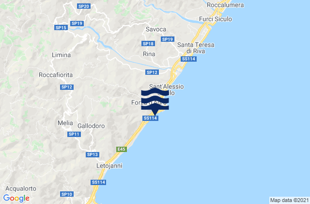 Forza d'Agrò, Italyの潮見表地図