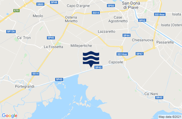 Fossalta di Piave, Italyの潮見表地図