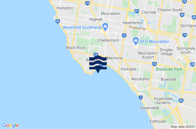 Fossil Beach, Australiaの潮見表地図
