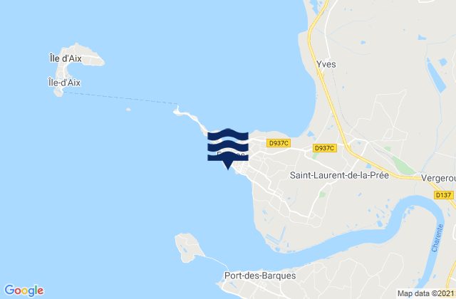 Fouras, Franceの潮見表地図