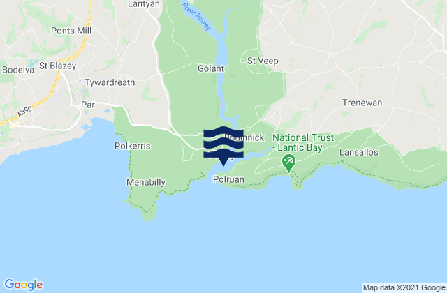 Fowey, United Kingdomの潮見表地図