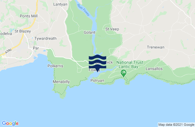 Fowey Harbour, United Kingdomの潮見表地図