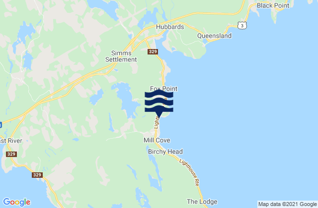 Fox Point Beach, Canadaの潮見表地図