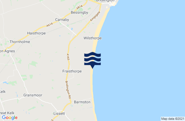 Fraisthorpe Beach, United Kingdomの潮見表地図