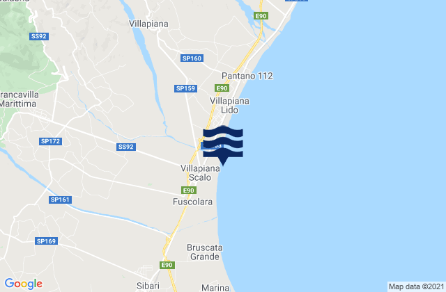 Francavilla Marittima, Italyの潮見表地図