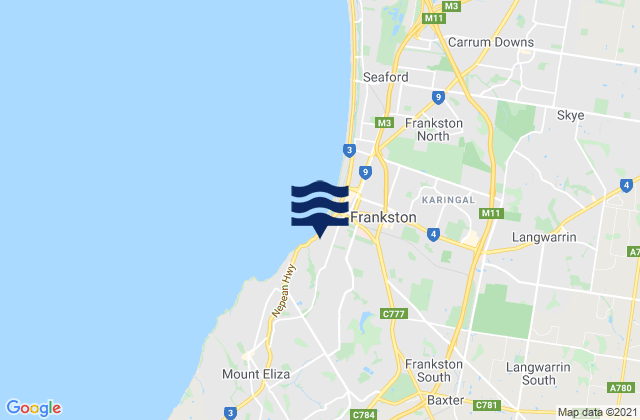 Frankston South, Australiaの潮見表地図