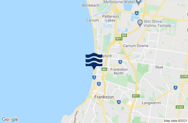 Frankston, Australiaの潮見表地図
