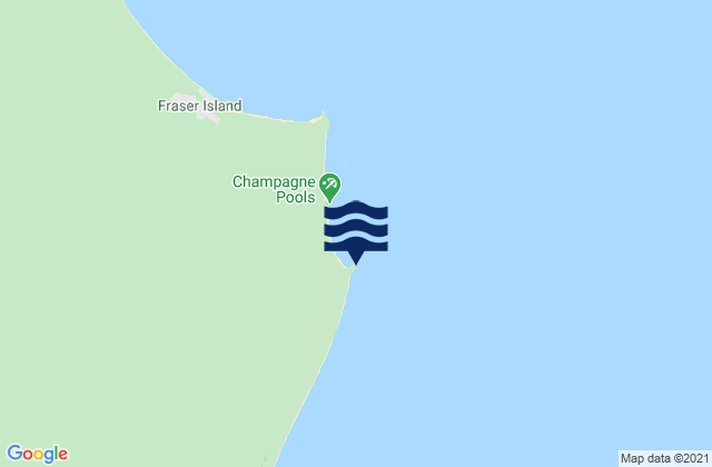 Fraser Island - Indian Head, Australiaの潮見表地図