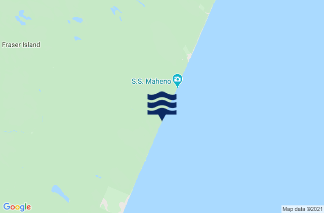Fraser Island - Maheno Wreck, Australiaの潮見表地図