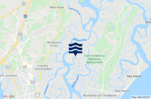 Frederica River, United Statesの潮見表地図
