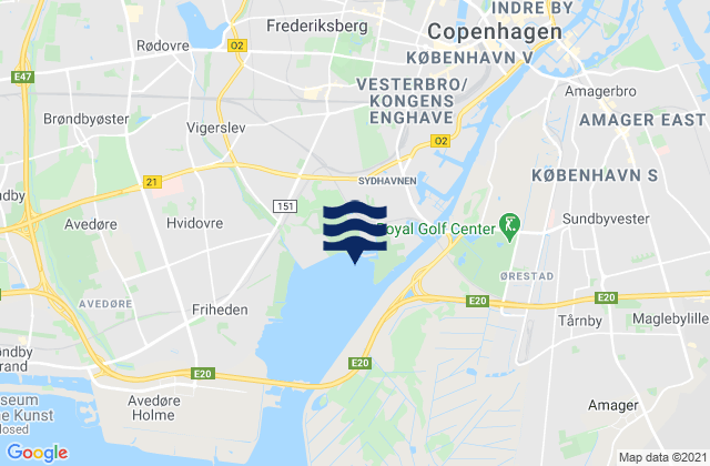 Frederiksberg Kommune, Denmarkの潮見表地図