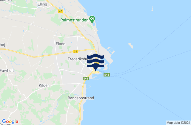 Frederikshavn, Denmarkの潮見表地図