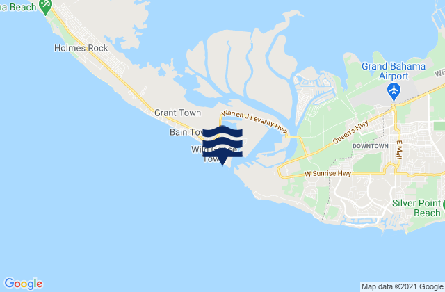 Freeport Harbour, Bahamasの潮見表地図