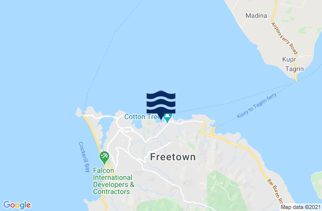 Freetown, Sierra Leoneの潮見表地図